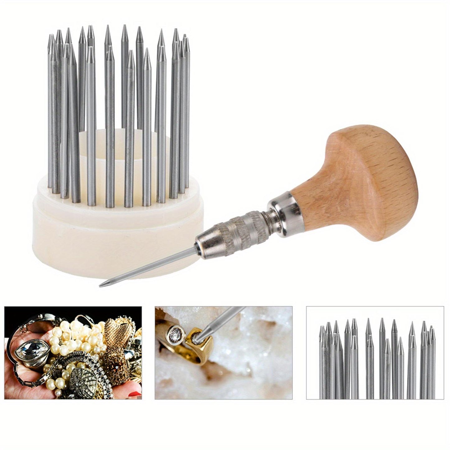 23pcs Beading Tools Set Graver Beader for DIAMOND Stone Setting Graver Jewelry Tool