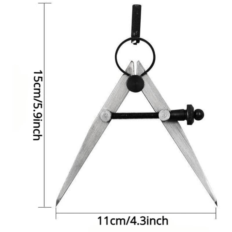 Metal Adjustable Wing Divider Leather Compass - Rotating Edge Creaser Craft Tool for Leatherworking - Precision Distance Measuring & Drawing Instrument