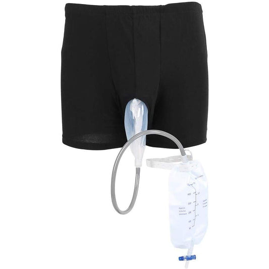 Wearable Collection Urinal Bag, Urinal Underwear for Men Incontinence Bags Reusable Male Urinal Leg Bag Silicone Urine Funnel Pee Holder Collector Urinary Male Pee Bag