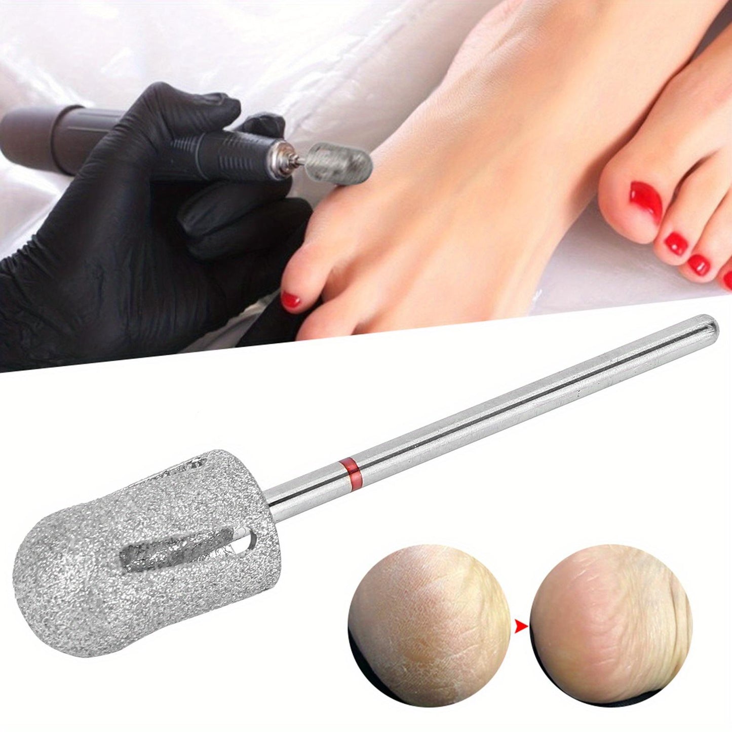 Pedicure Cone Bit Pedicure Skin Bit Stainless Steel Foot Nail Drill Bit Pedicure Foot Calluses Sanding Polishing Head for Foot Calluses Repair Foot Skin