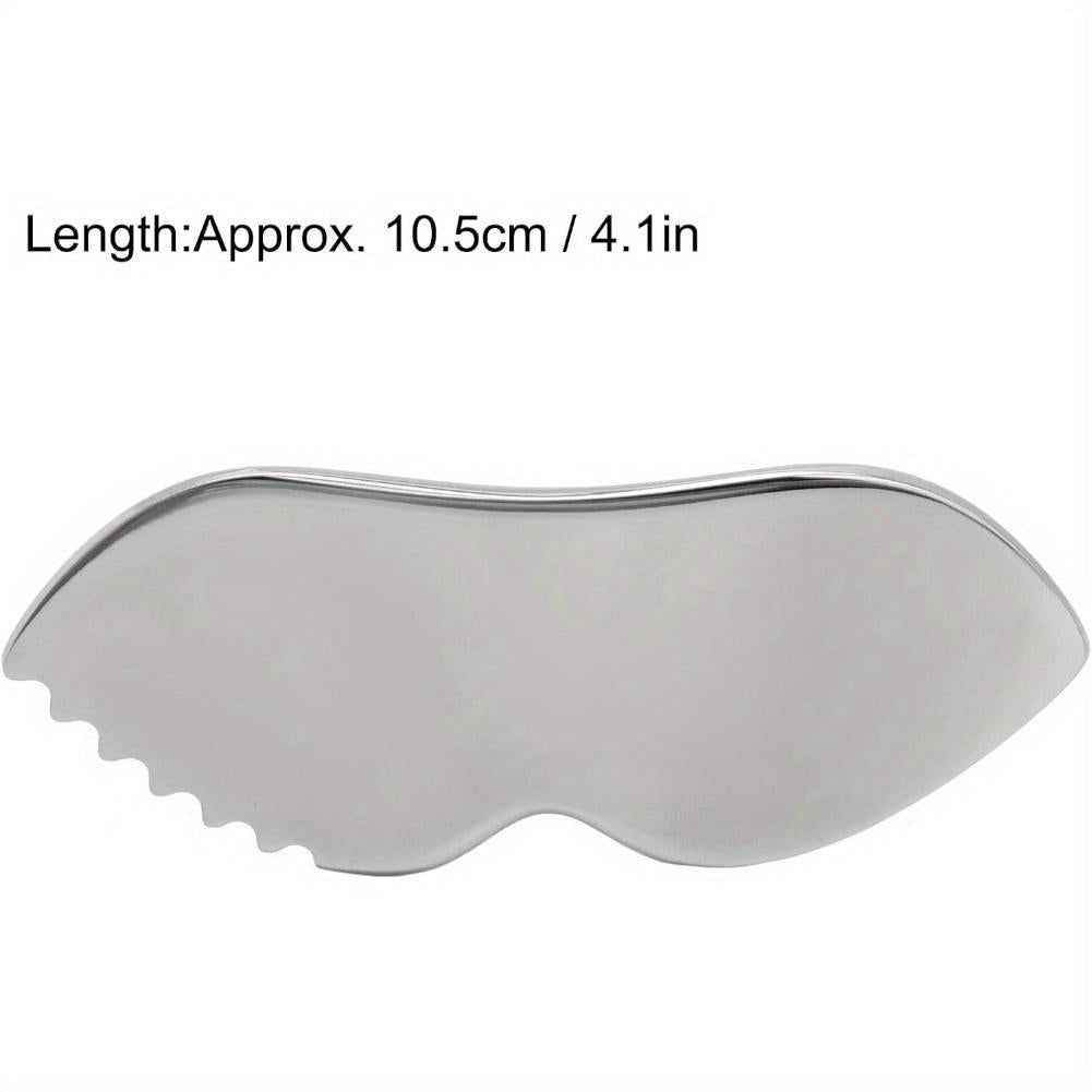 Gua Sha Massage Board Comb Edge 304 Stainless Steel Smooth Surface Gua Sha Tool for Soft Tissue Pain Relief, Body Care