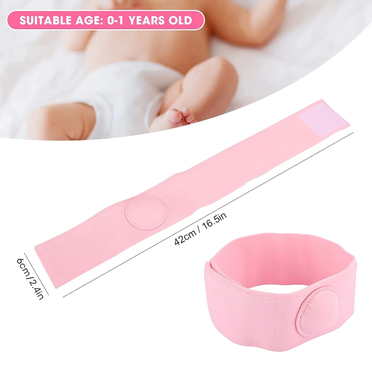 2pcs Umbilical Hernia Belt for Babies pink Baby Hernia Belt, Belly Button Hernia Belt Baby Hernia Belt Hernia Therapy Treatment Children Infant Umbilical Hernia Belt Baby Belly Button Band