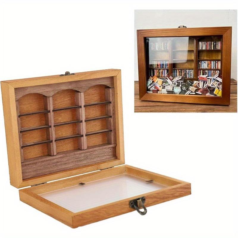 WYJ Miniature Book Boxes Display Case Cabinet Anxiety Relief Books Shaking Bookshelf Toy for Living Room Desk Ornament (Bookshelf + Mini Books)-0614