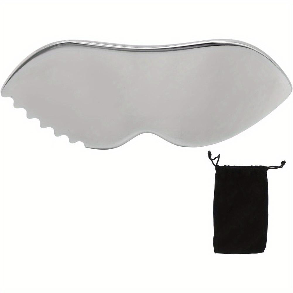 Gua Sha Massage Board Comb Edge 304 Stainless Steel Smooth Surface Gua Sha Tool for Soft Tissue Pain Relief, Body Care