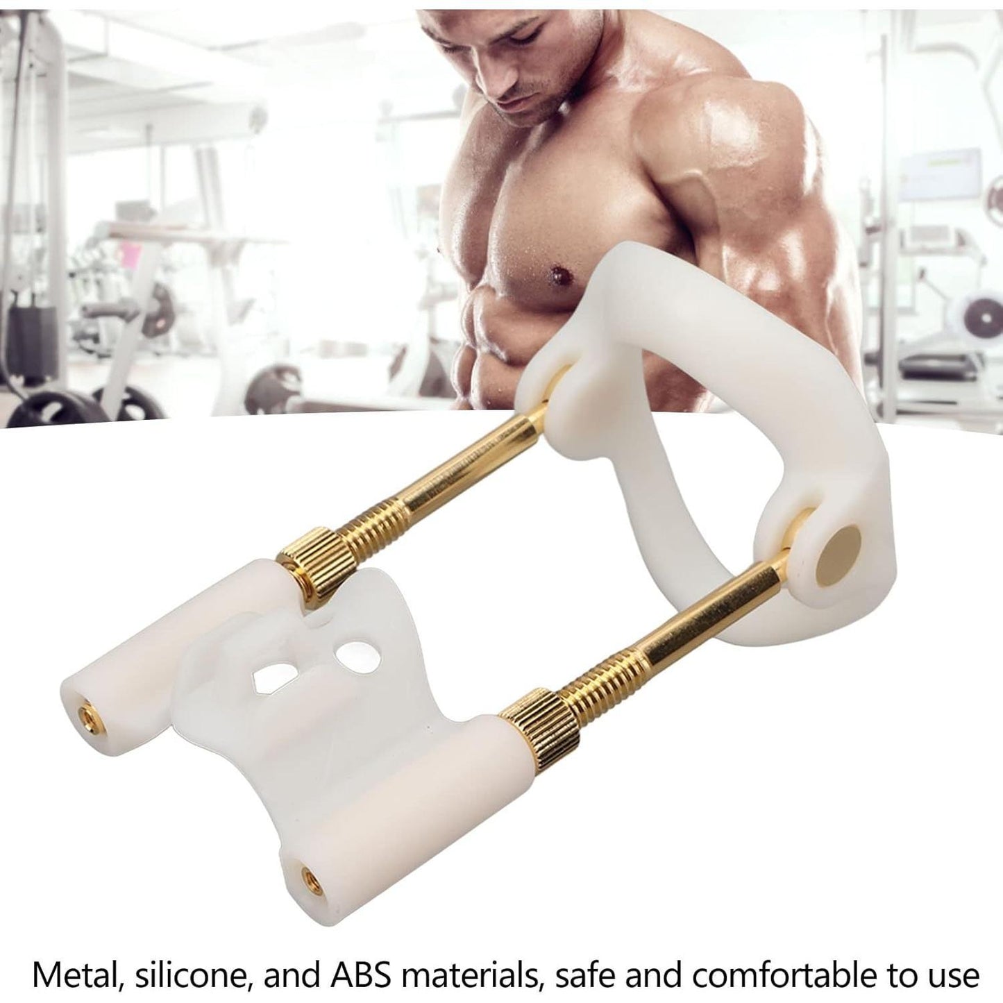 Men Male Bracket Stretcher, Men Bracket Stretcher Tool Adjust Size Easy Detachable Strength Training Device Men Bracket Stretcher Kit White Gold