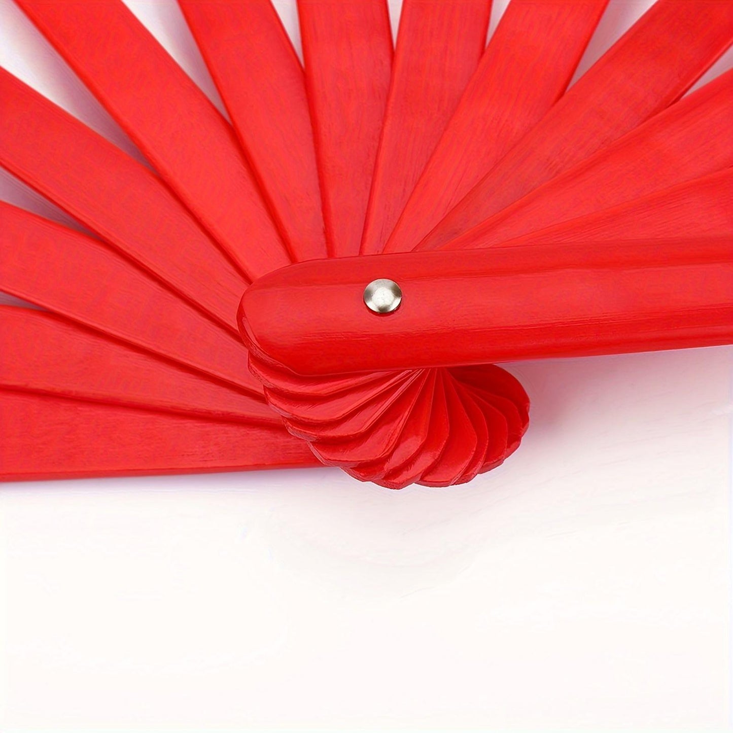 Red Tai Chi Martial Arts Kung Fu Bamboo Fan For Right Hand - Lightweight And Durable Wushu Dance Practice Training Fan, Ideal For Martial Arts Enthusiasts