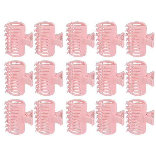 15PCS Hot Roller Clips, Curler Claw Clips for Girls Women, Hair Section Fixing Clamps, Holding Hairdressing Tool for Long and Medium Hair (Pink)