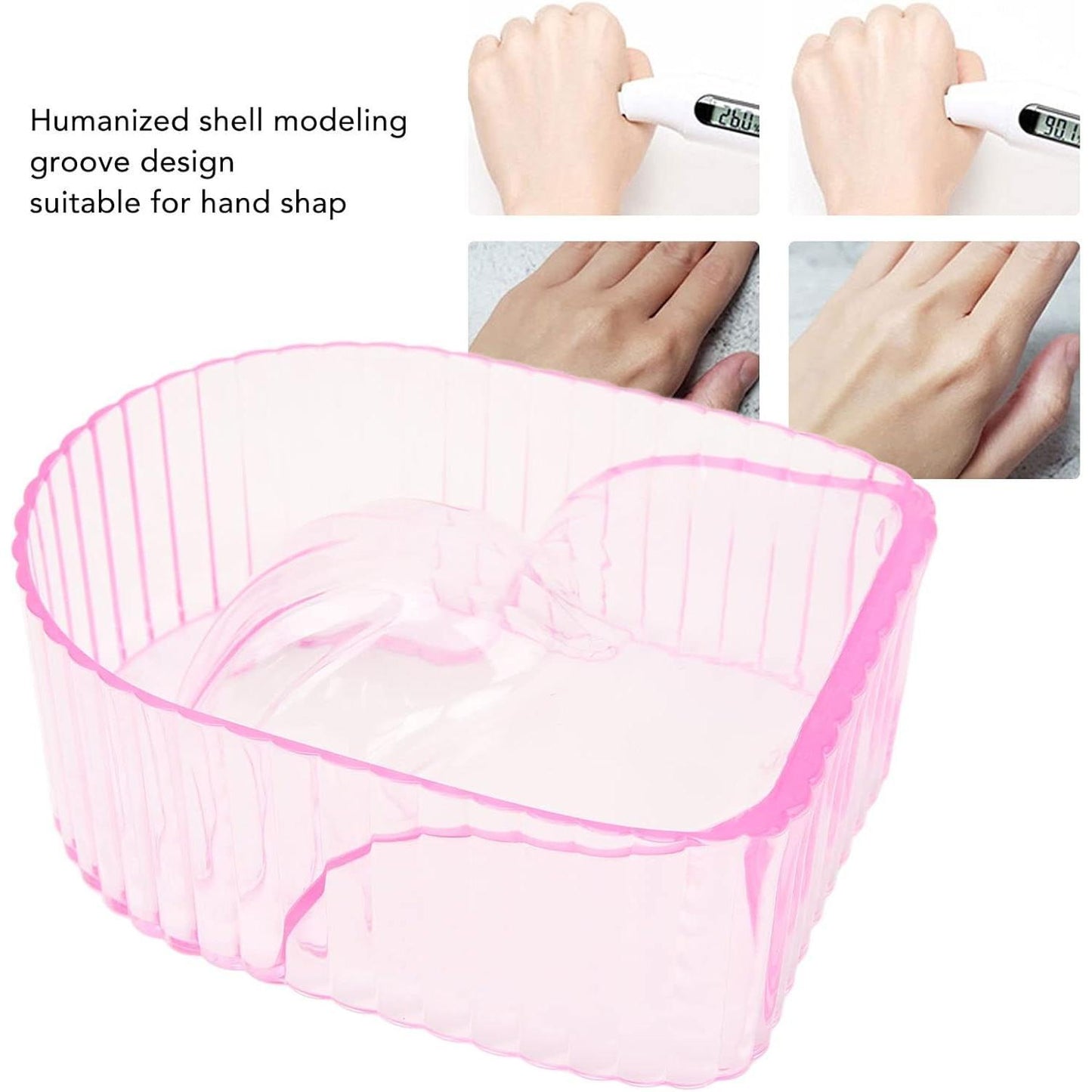 Hand Soaking Bowl, ANGGREK Acrylic Nail Soak Off Bowl Nail Remover Bowl for Soften Dead Skin Clean Remover Gel Polish Nail Manicure Wash Soaker Tray for Beauty Salon (Transparent )