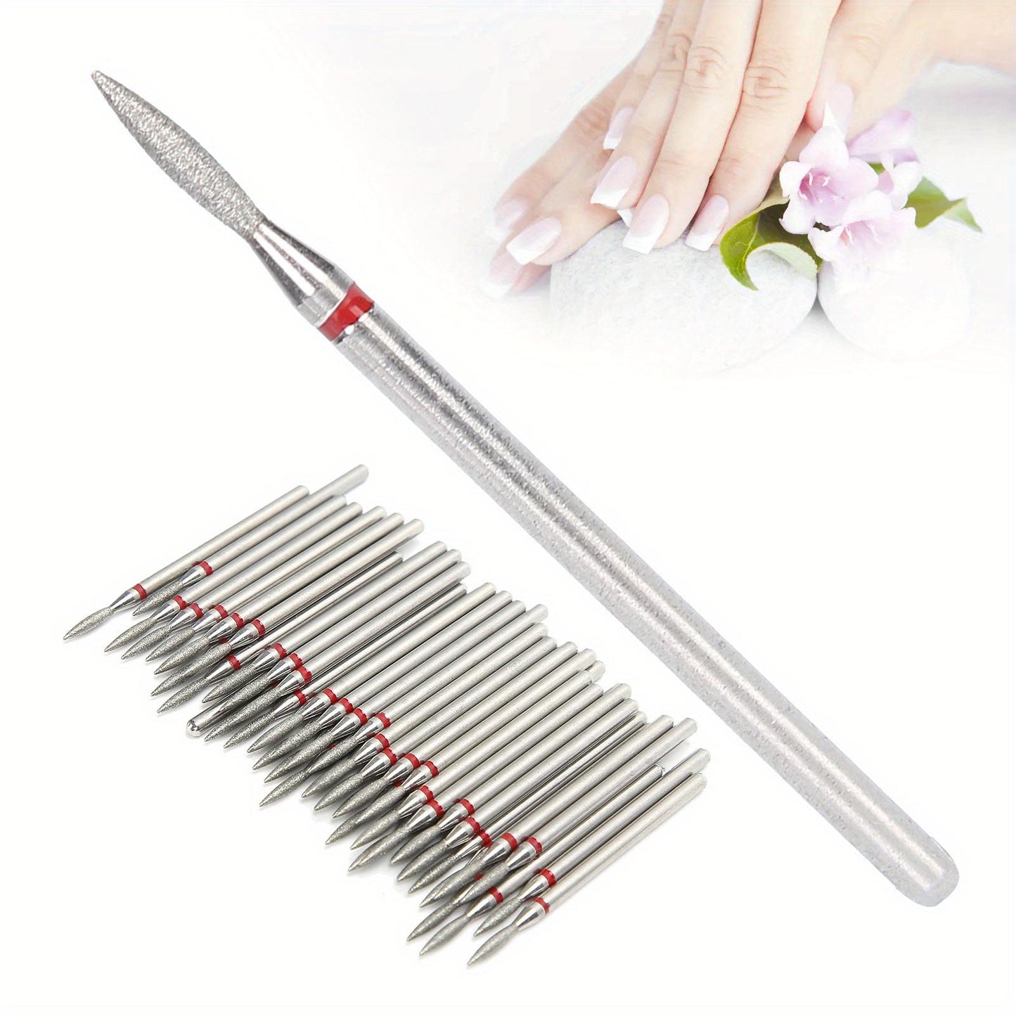 50pcs Professional Nail Drill Bits Polishing Grinding Accessory for Manicure Nail Polisher, Emery Material Wear- resistant Suitable for Most Nail Drill Machine, Ideal for Home Nail Salon Foot Care Pedicure, manicure tools