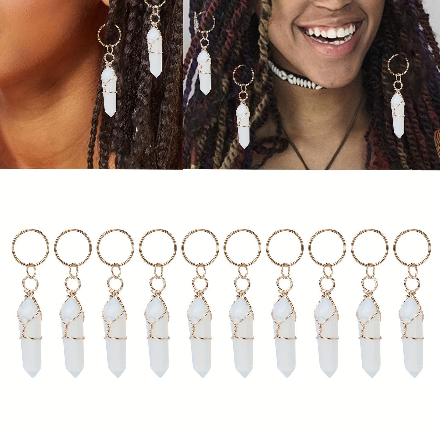 10pcs Hair Jewelry Adjustable For Braids Braid Accessories Hair Ring Dreadlock Hair Jewelry Winding Ferrules Hair Pendants For Women Young Girls