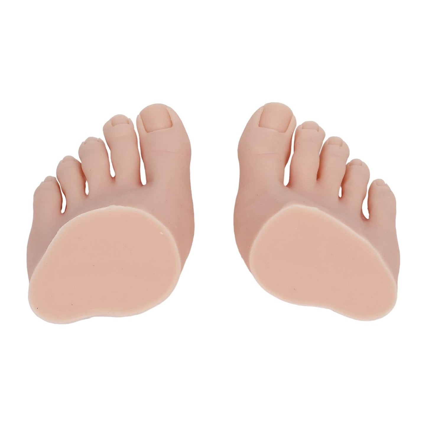 1 Pair Silicone Foot Model, Nail Art Training Display Fake Half Foot Model Pedicure Practice Silicone Foot Model (Medium Skin Color)