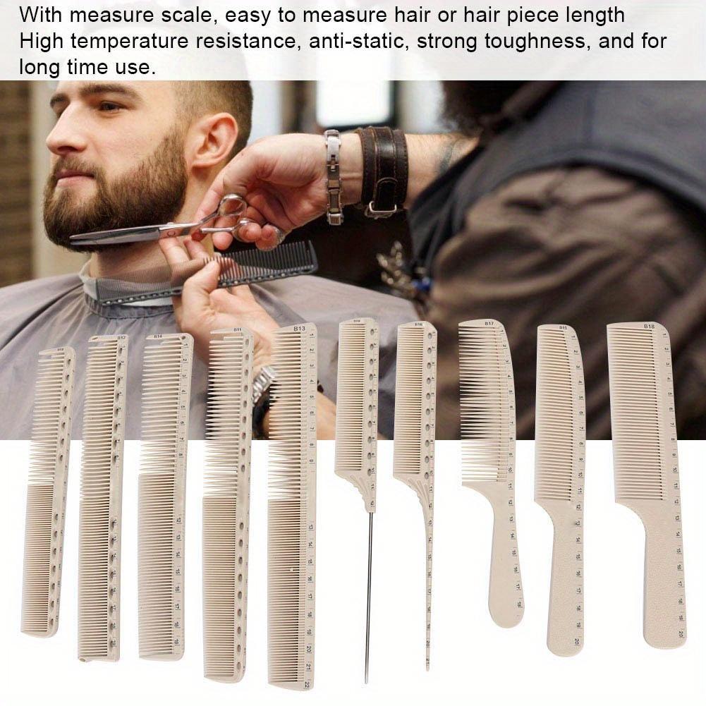 10Pcs Professional Hairdressing Comb Barber Hair Styling Cutting Comb with Measure ScaleComb