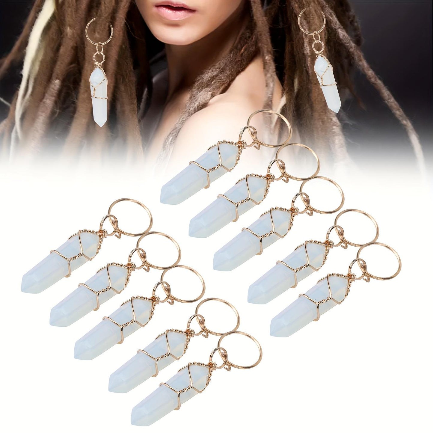 10pcs Hair Jewelry Adjustable For Braids Braid Accessories Hair Ring Dreadlock Hair Jewelry Winding Ferrules Hair Pendants For Women Young Girls