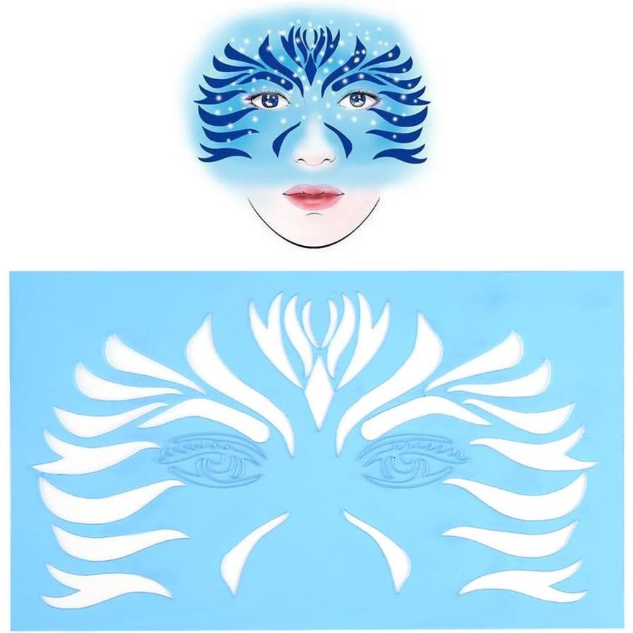 7pcs/Set Face Paint Stencils, Reusable Face Paint Stencil, Body Painting Template Facial Drawing Patterns Butterfly Prints, Flower Prints, Suitable for Birthdays, Sleepovers, School Carnivals