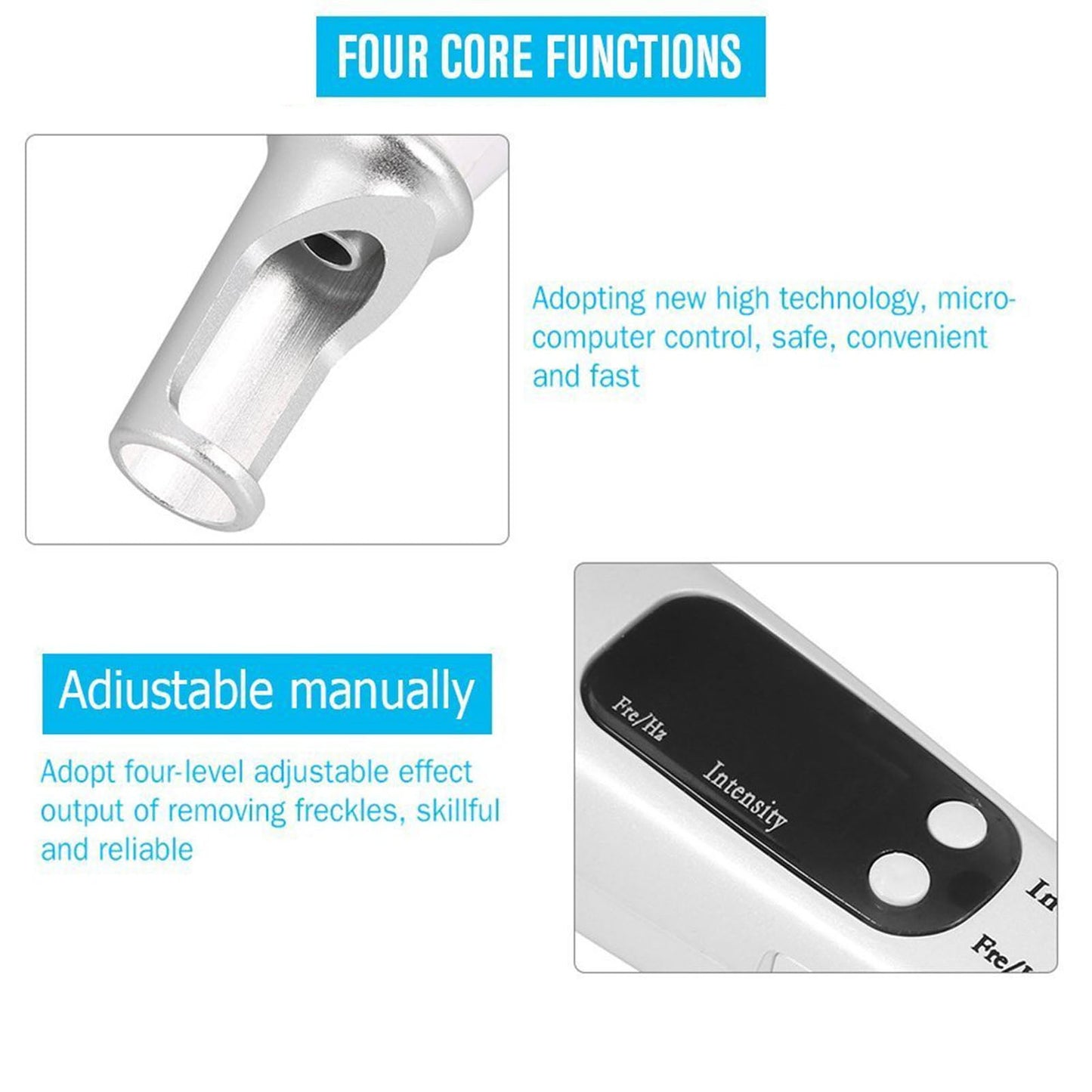 5-piece set of beauty and personal care, portable LCD body micro needle removal pen skin beauty device white 7.48 x 1.38 x 1.38 inch