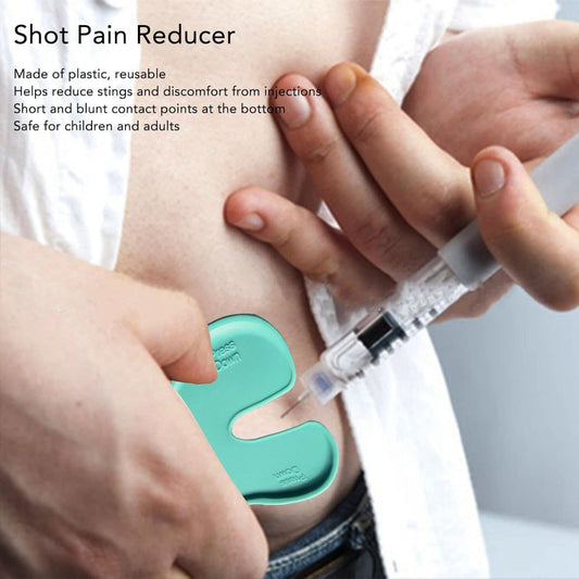 Shot Blocker, 4Pcs Injection Pain Reducer Reusable Plastic Immunization Shooting Assist Blocks for Adults (Light Green)