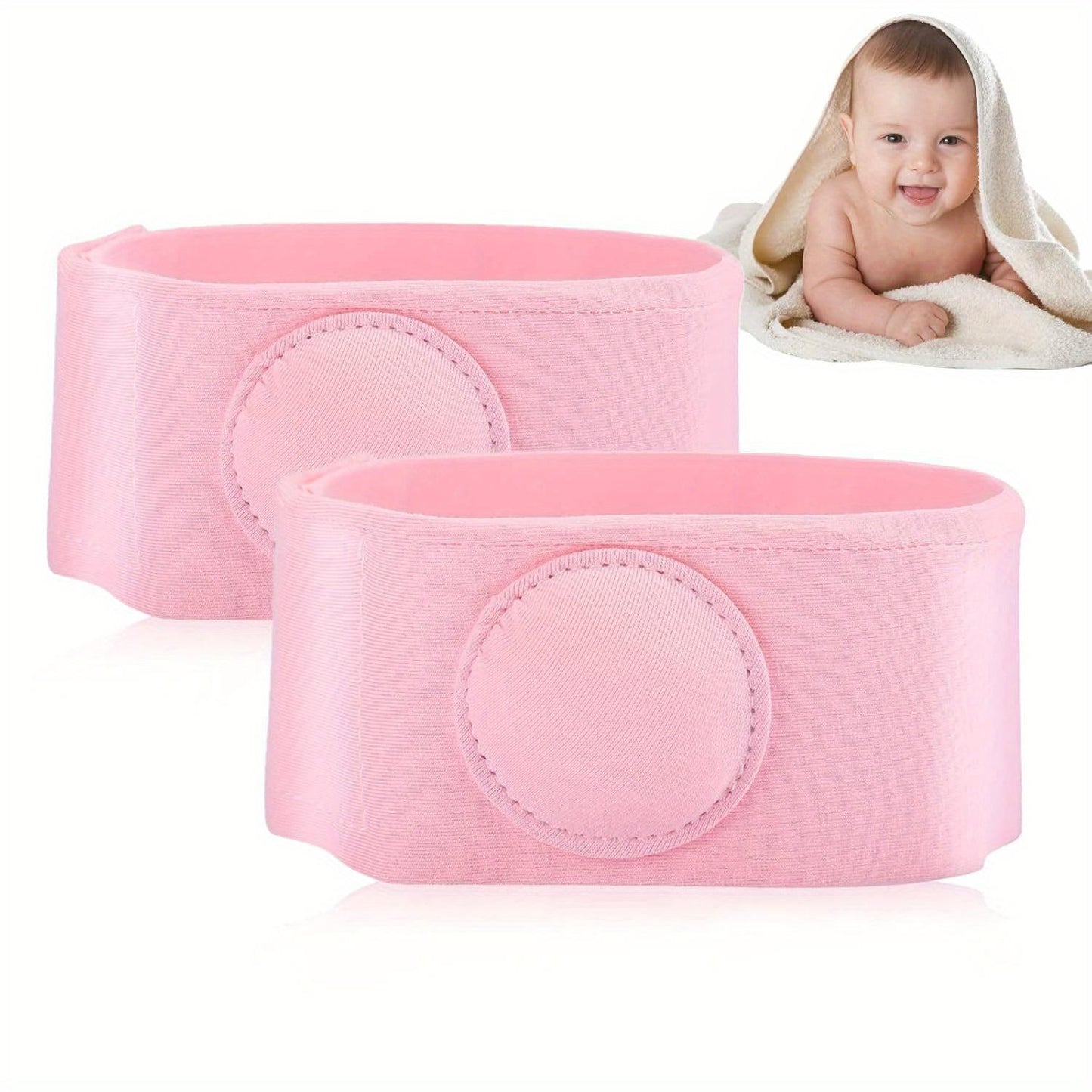 Hernia Belt, 2pcs Hernia Belt Hernia Treatment Children Infant Baby Umbilical Hernia Belt(Pink)