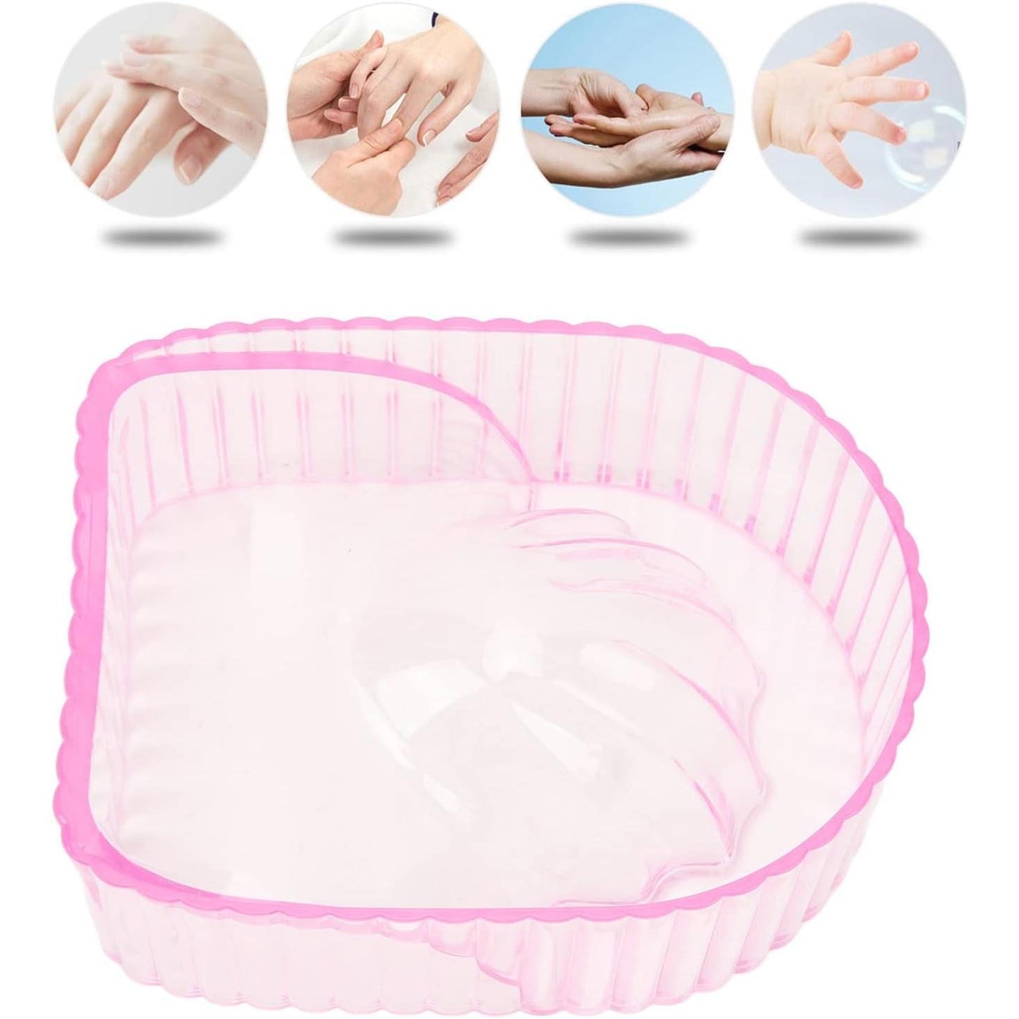 Hand Soaking Bowl, ANGGREK Acrylic Nail Soak Off Bowl Nail Remover Bowl for Soften Dead Skin Clean Remover Gel Polish Nail Manicure Wash Soaker Tray for Beauty Salon (Transparent )