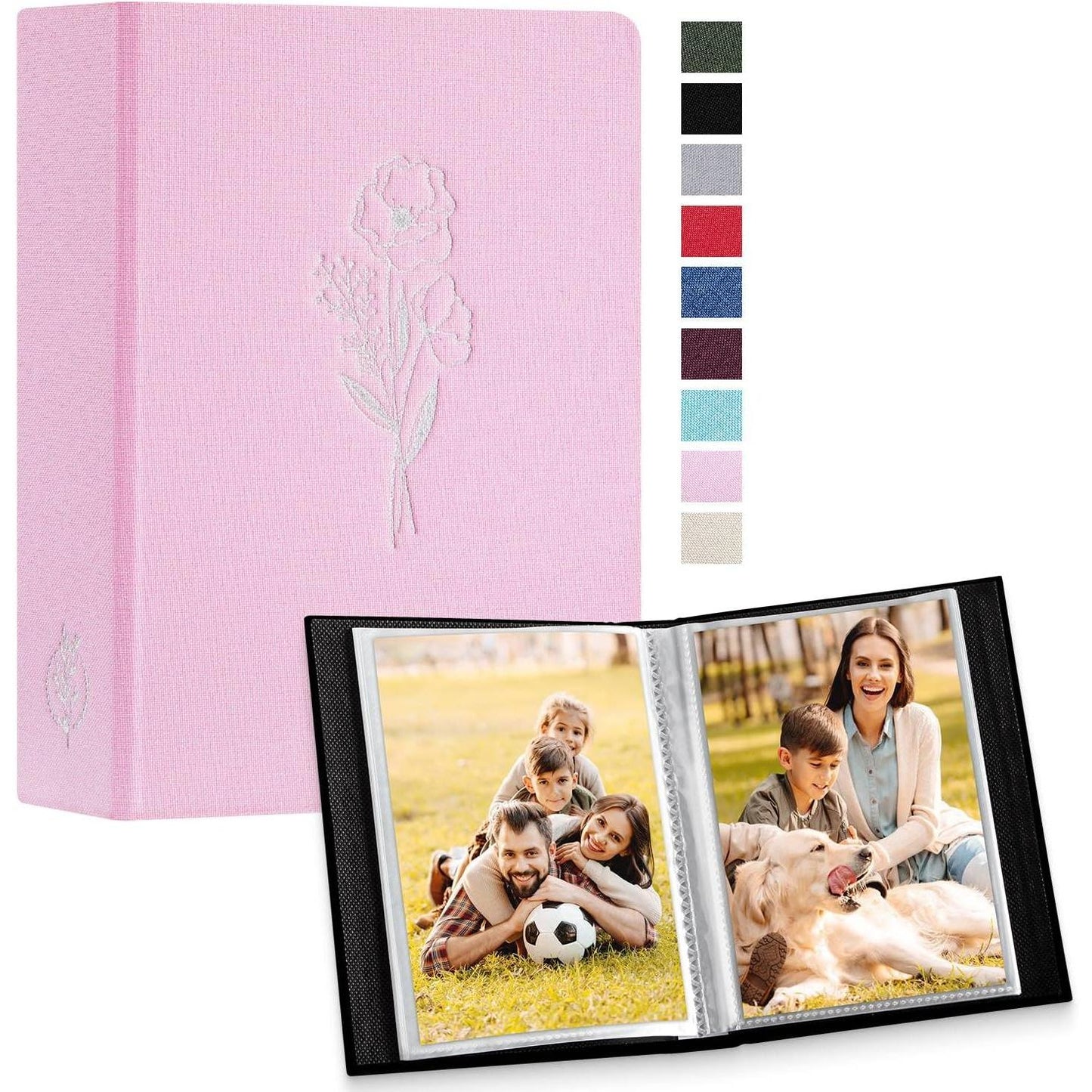 Lanpn Photo Album 4x6 600 Pockets Photos, Linen Cover Large Picture Albums Holds 600 Horizontal and Vertical Photos Beige-A