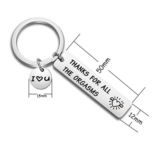 Couples Valentines Keychain Thanks for All The Orgasms Keychain Key Ring Gift for Husband Wife