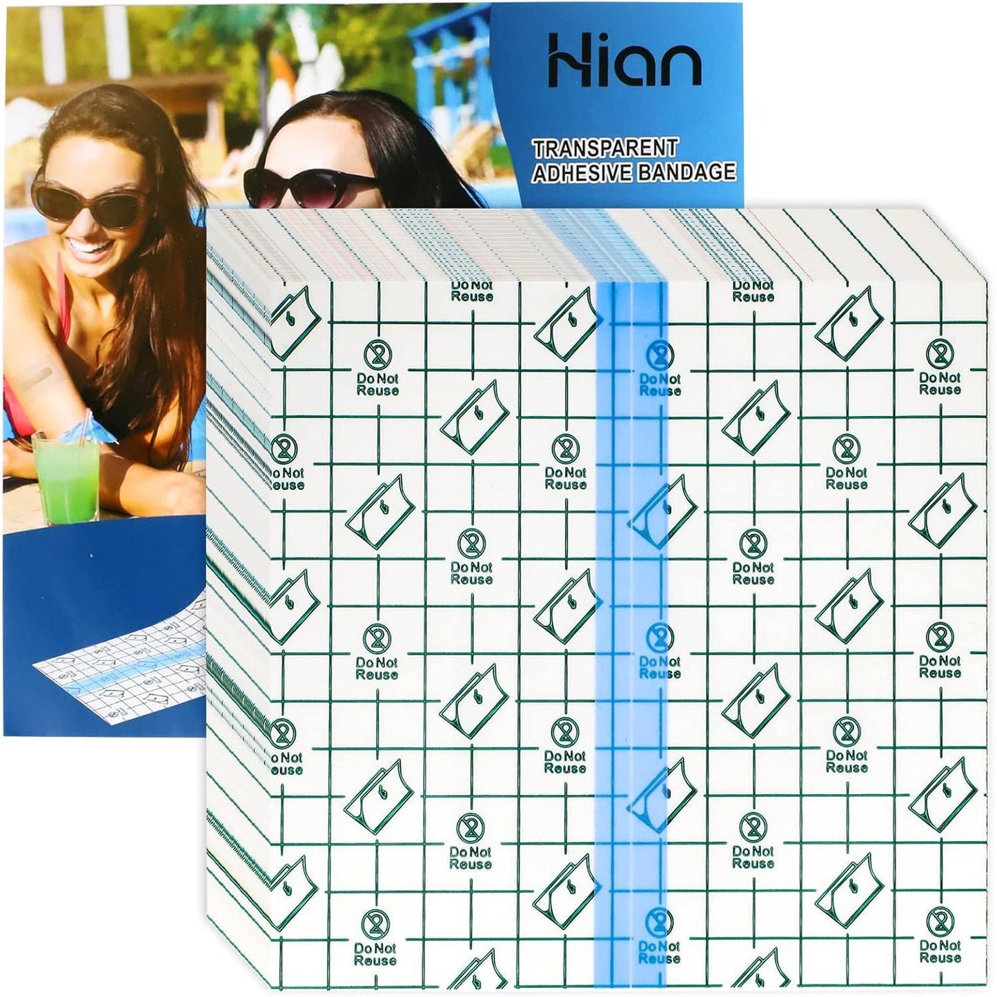 Hion Tattoo Aftercare Waterproof Bandage Transparent Film Dressing 50 Pre-Cut Sheets 4 x 4 Inch Tattoo Cover Up Tape Second Skin Adhesive Bandage Waterproof Wound Cover for Swimming Shower Shield