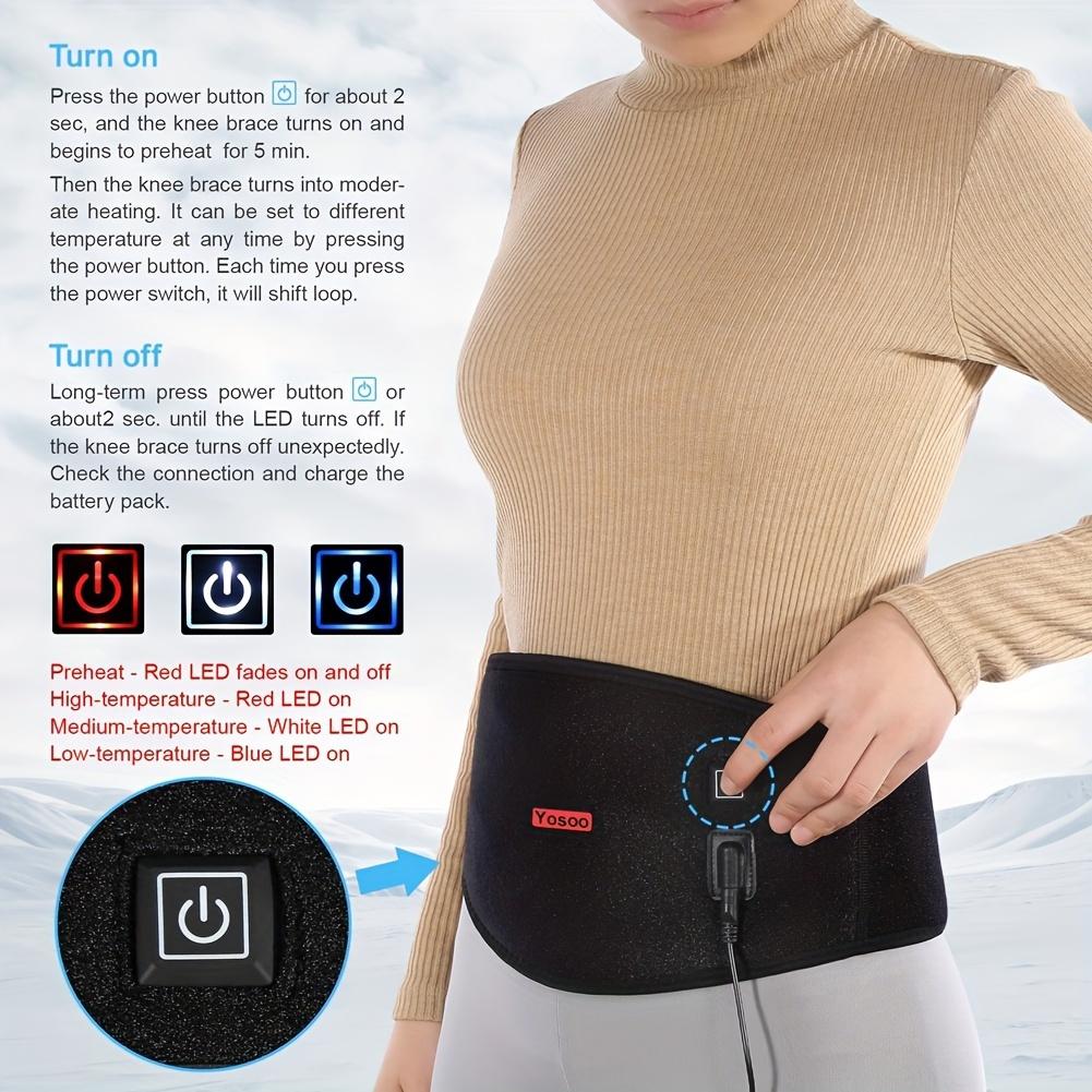 1pc Heating Waist Belt Brace For Pain Relief Lower Back Therapy Lumbar Black