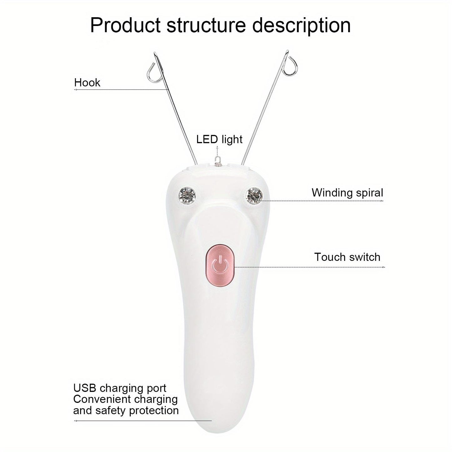 Facial Hair Remover for Women Electric Cotton Thread Epilator- Facial Threading Hair Removal Device Physical Removal Shaver Tool