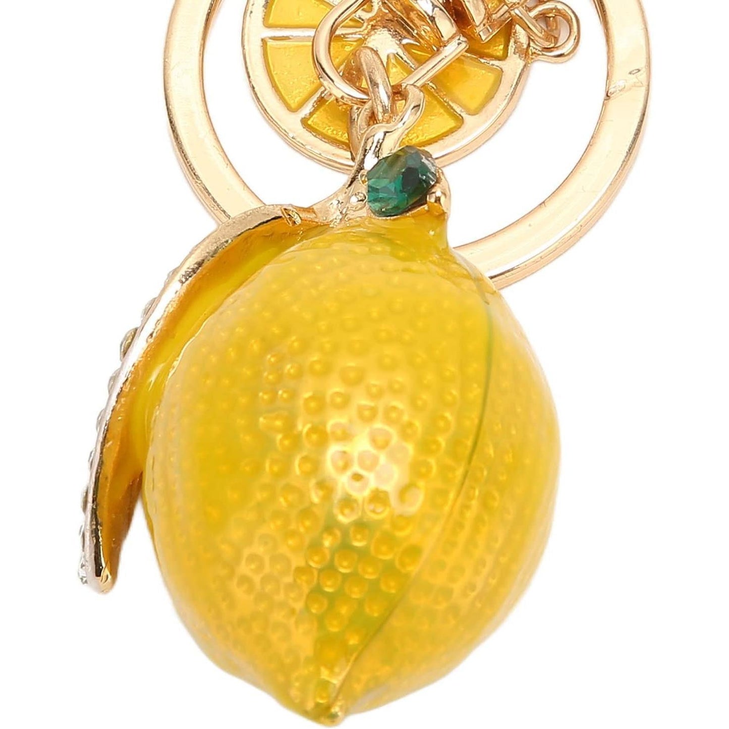 Pendant Keychain, Little Lemon Keyring Strong Metal Little Lemon with Rhinestone Exquisite Keychain Car Keyring Pendant Gifts Bag Charm Key Chain Rings for Keys Bag Wallet(Yellow)