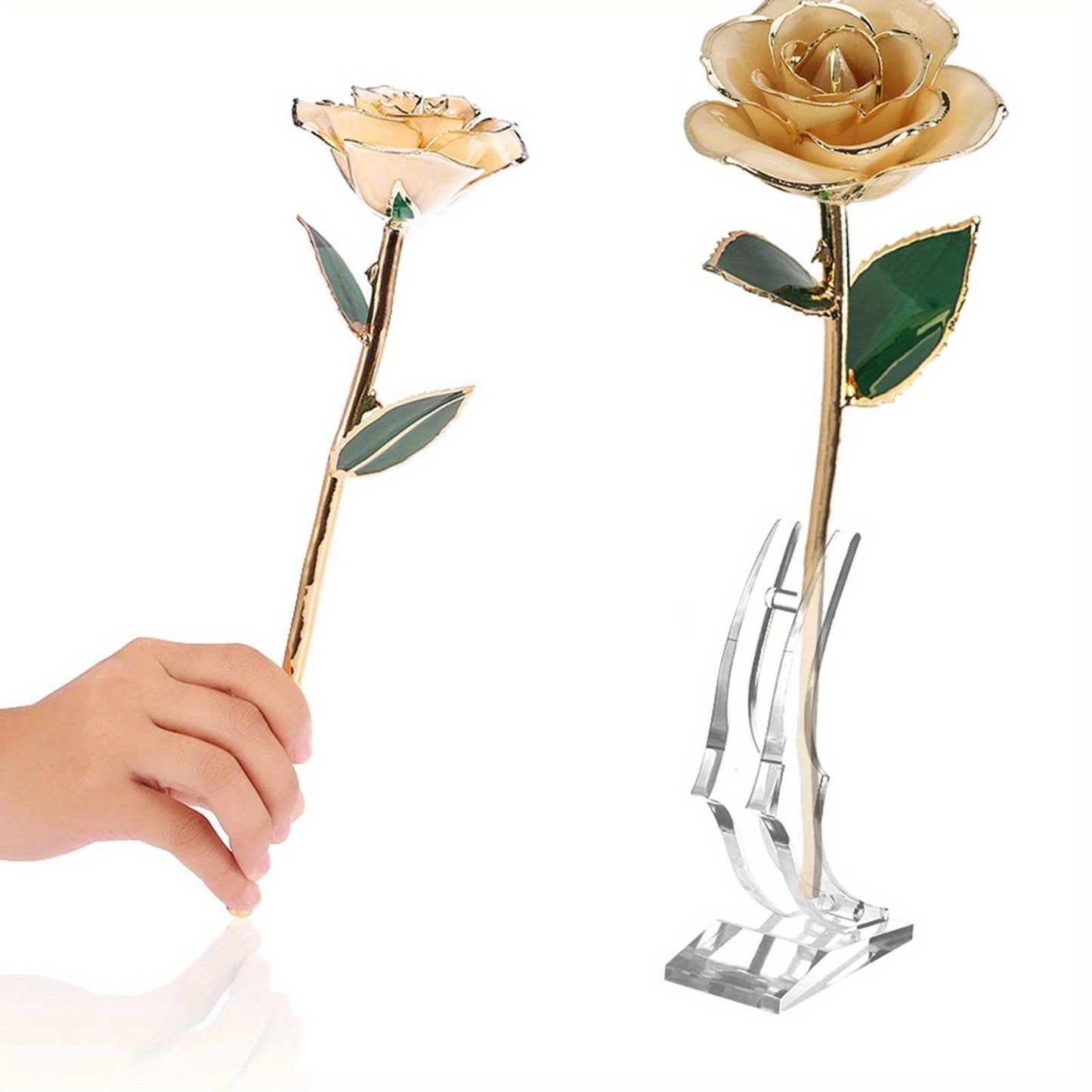 Gold Rose 24K Gold Plated Rose Gift Ornament for Birthday Anniversary Valentines Day