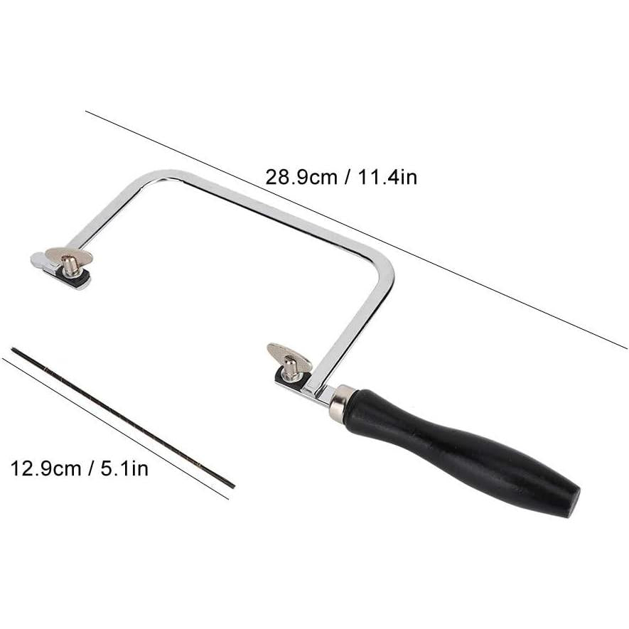 Black U-Shaped Saw Bow with Carved Handle - Portable Jewelry Wire Cutting Tool for Precision Crafting