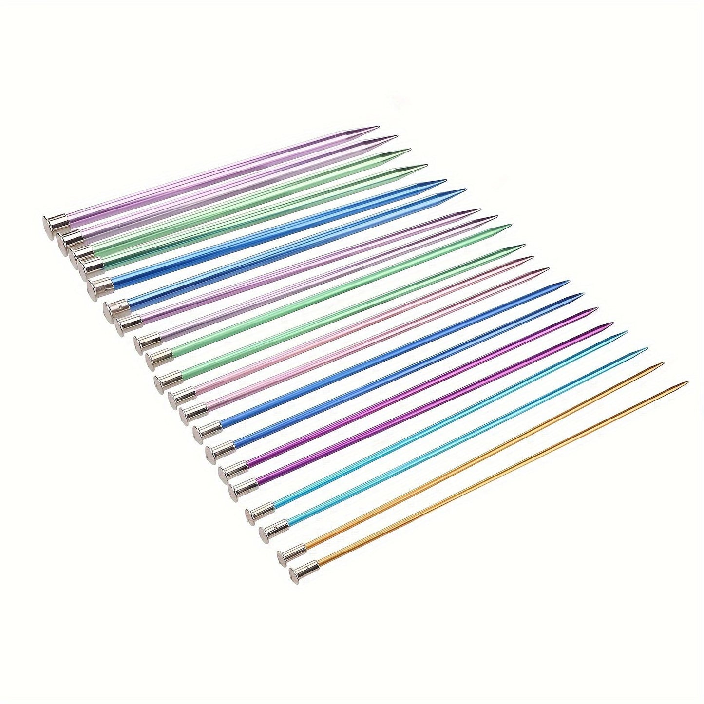 10in Knitting Needles Set, 25cm Single Pointed Colored Ultra Light Knitting Accessories Various Sizes Available Aluminum Knitting Supplies 3mm-10mm