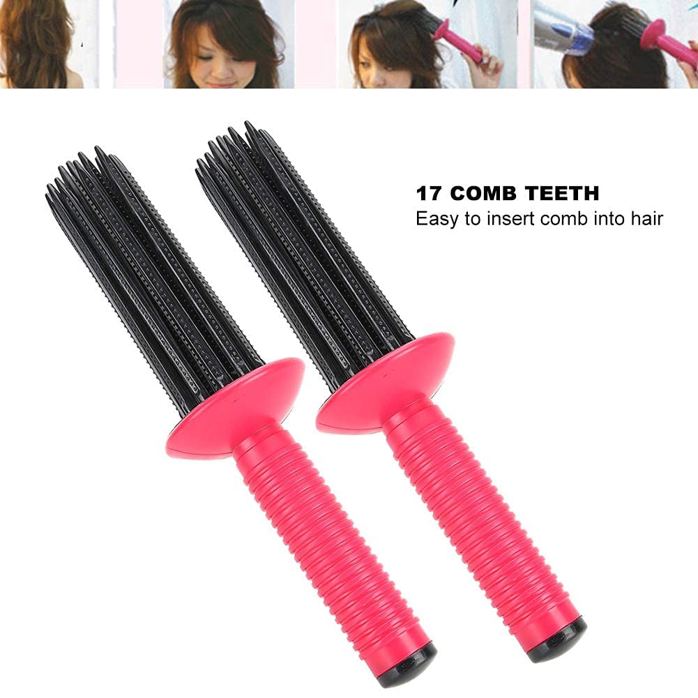 2pcs Anti-Slip Curling Wand for Hairstyling - Fluffy Hair Curler Tools with 17 Comb Teeth, Portable Professional Roll Comb