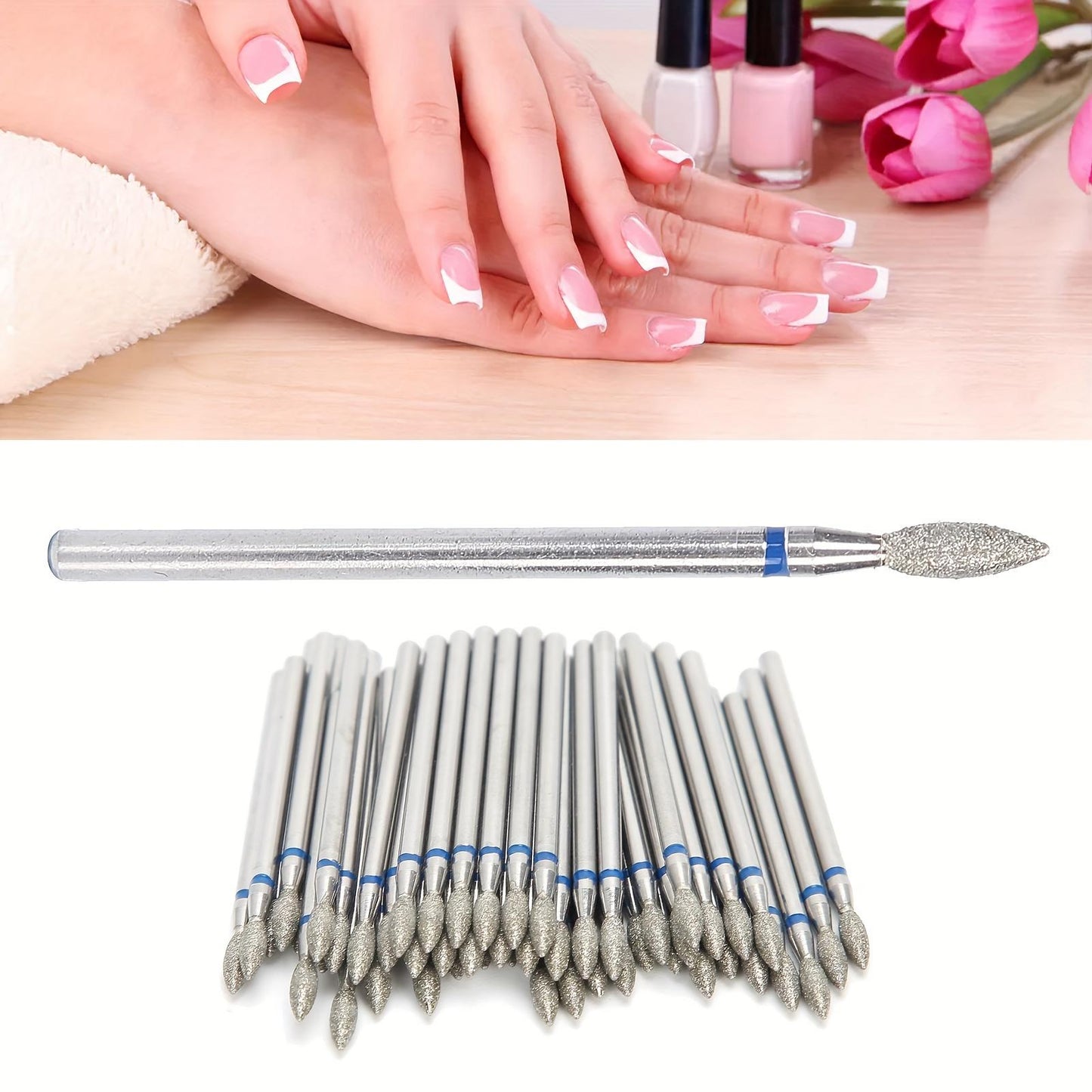 50pcs Nail Drill Bits Nail Polishing Grind Head Replacement Accessory Manicure ToolM