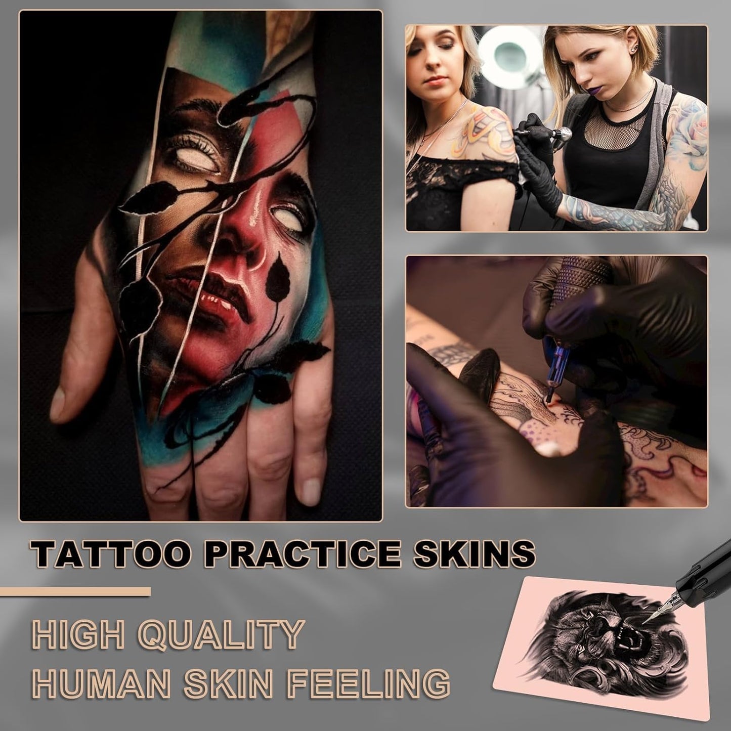 3mm Tattoo Skin Practice - 5Pcs Anghie Tattoo Practice Skins 7.4 * 5.6'' Tattoo Fake Skin 3MM Thick Blank Double Sides Tattoo Skin Practice Skins for Tattoo Beginner Practice Tattoo Supplies