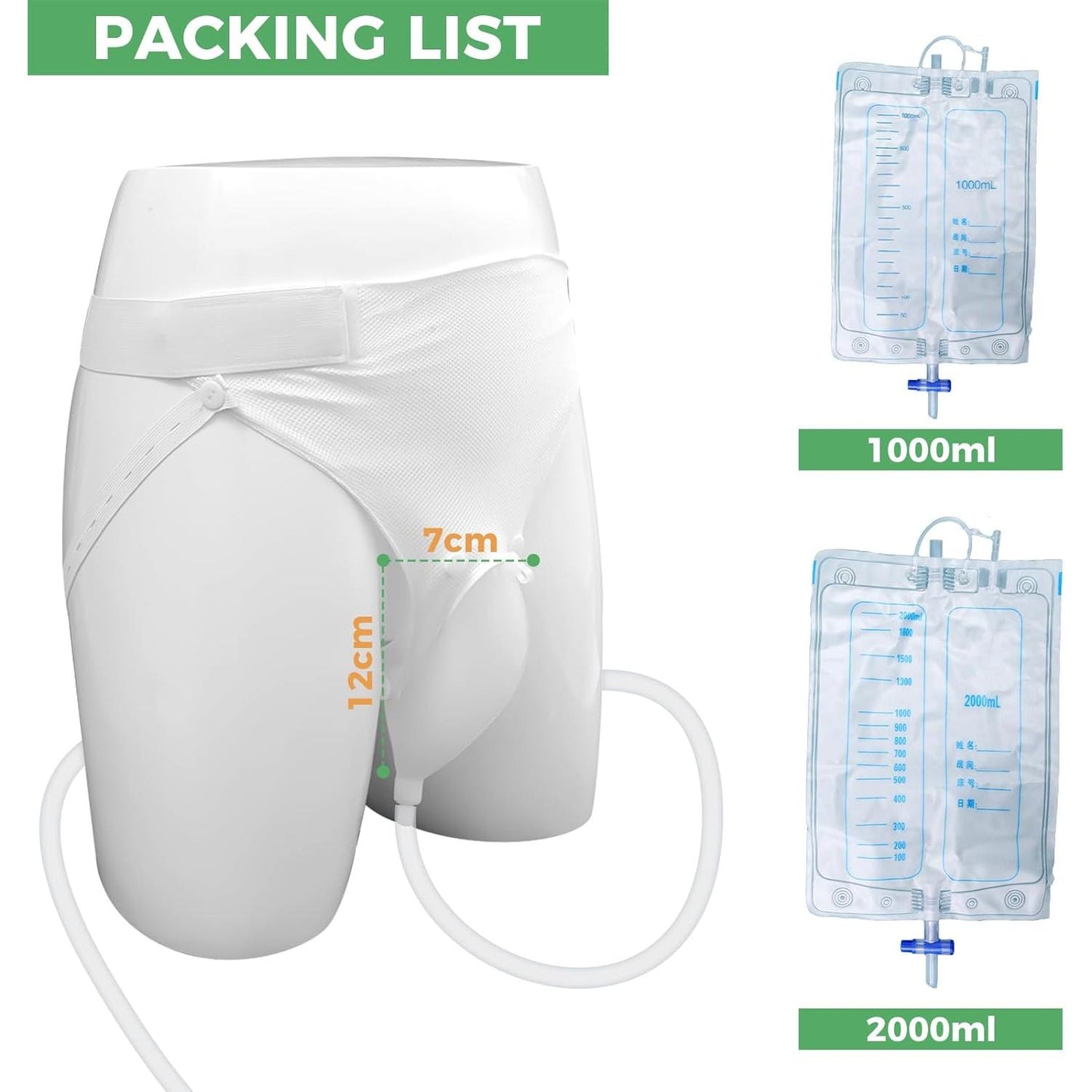 Wearable Urine Pot for Men Elderly, Silicone Ventilated Urine Collector, Reusable Urine Bag Collector, Portable Urine Collection Bag for Bedridden Patients