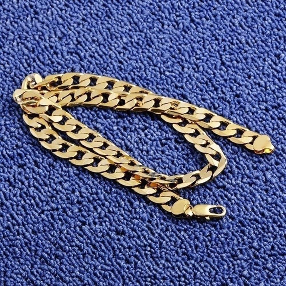 Fashion Men 18K Gold Necklace Cuban Chain Necklace For Men Jewelry Gifts