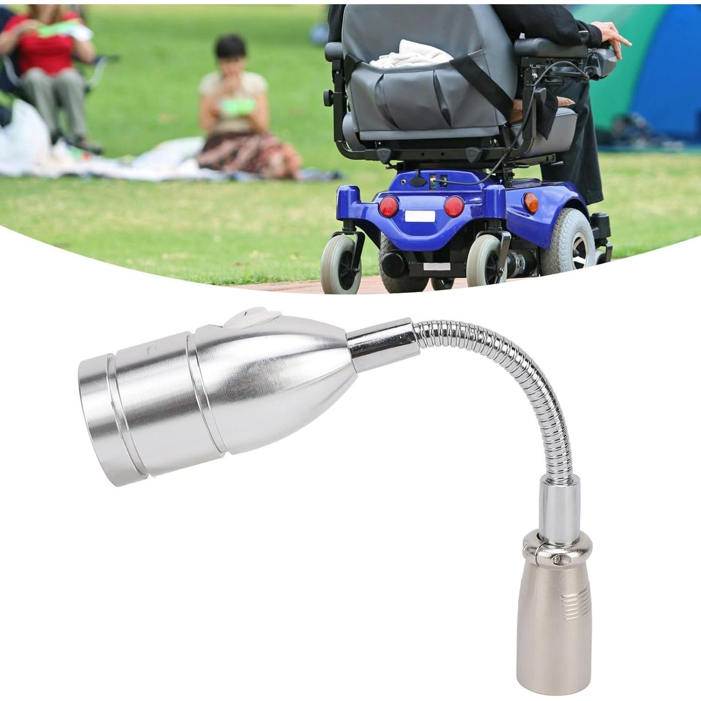 LED Wheelchair Light Adjustable Angle XLR Head Electric Wheelchair Light Night Use Aluminum Alloy