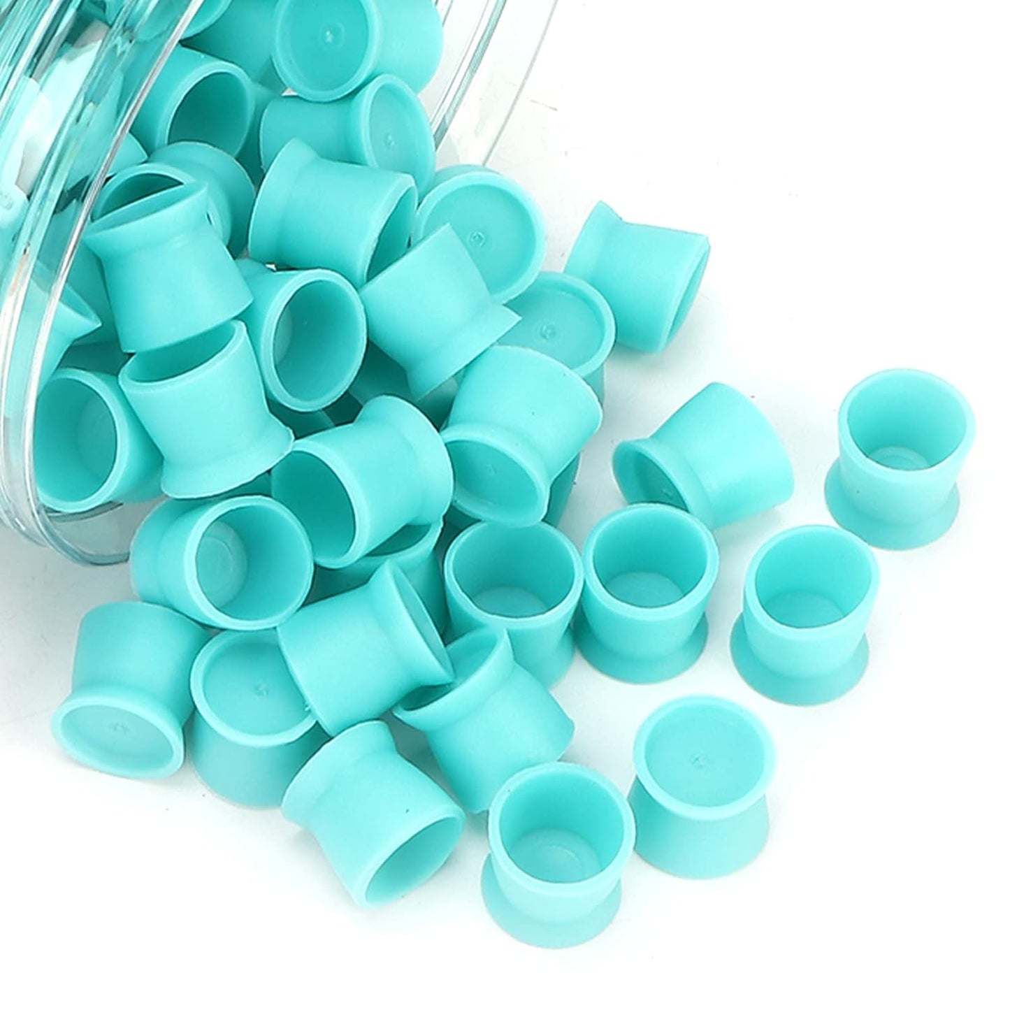 Ink Cups, Ink Holder, 300pcs Ink Cups for Tattooing, Ink Cup Ink Pigment Cup Disposable Silicone Eyebrow Lip Eyes Pigment Cup (Blue)