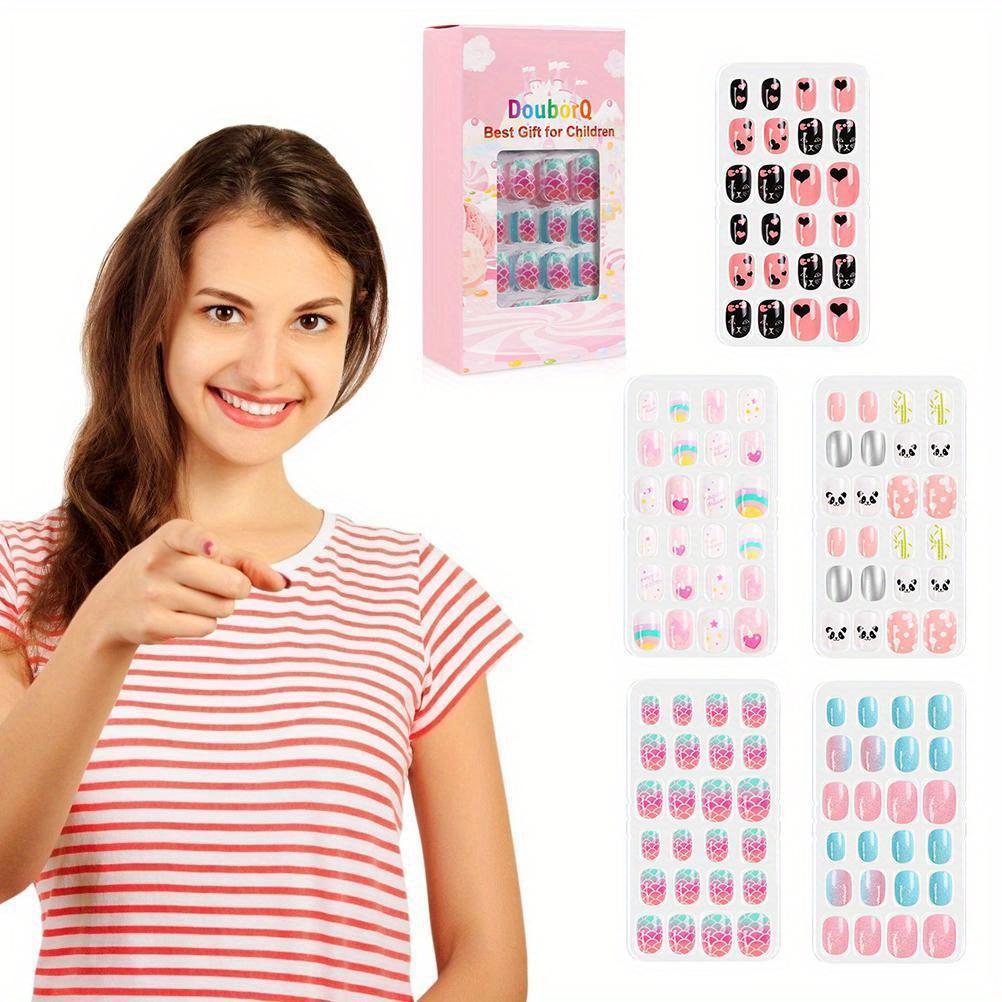 120pcs children' s nail tips cute children' s nail art fake nail tips set