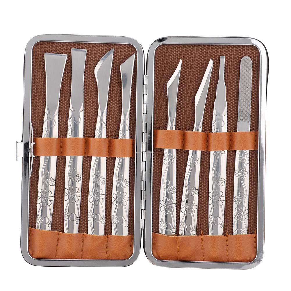 Ingrown Toenail Tool, 8pcs Stainless Steel Foot File Dead Skin Horny Remover Foot Callus Sha ver Foot Skin Planer Pedicure Tool Set for Ingrown Foot Fingernail Care