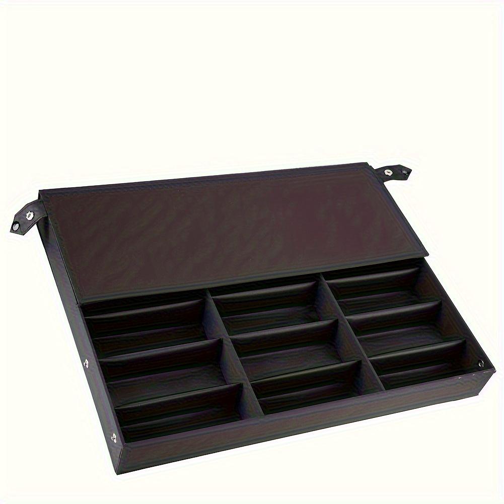 18 Slot Sunglasses Organizer Holder Display Case/Tray, Fabric Lining and Snap Buttons