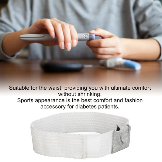 Insulin Pump Waist Belt with Pocket for Diabetic Supplies, Elastic Adjustable Band for CGM Devices, Sweat-Absorbing Breathable Fabric, Secure Organizer and Travel Kit