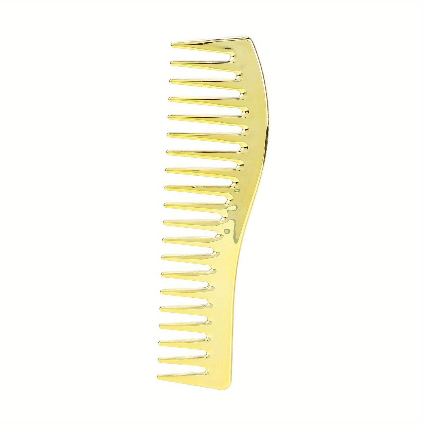 Hairdressing Comb with Wide Teeth for All Hair Types- Golden ABS Material Cutting and Styling Bending Comb- Professional Salon Haircut Tool