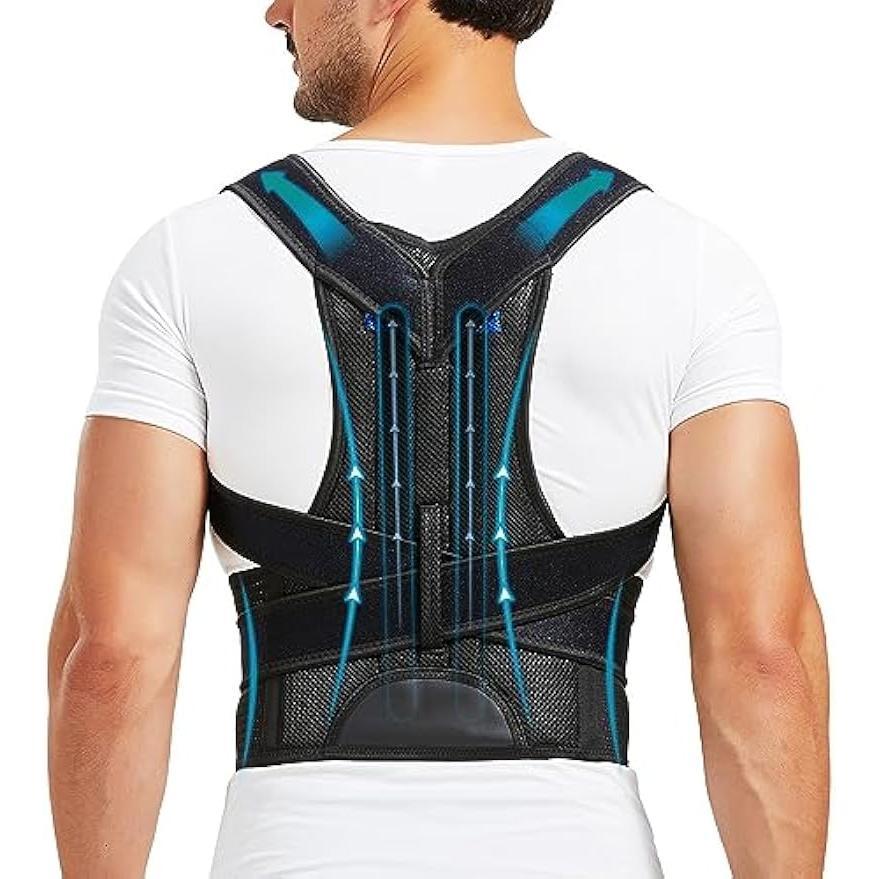 Back Brace Posture Corrector for Men and Women Lumbar Support Shoulder Posture Support for Improve Posture Provide and Back Pain Relief (X-Large)