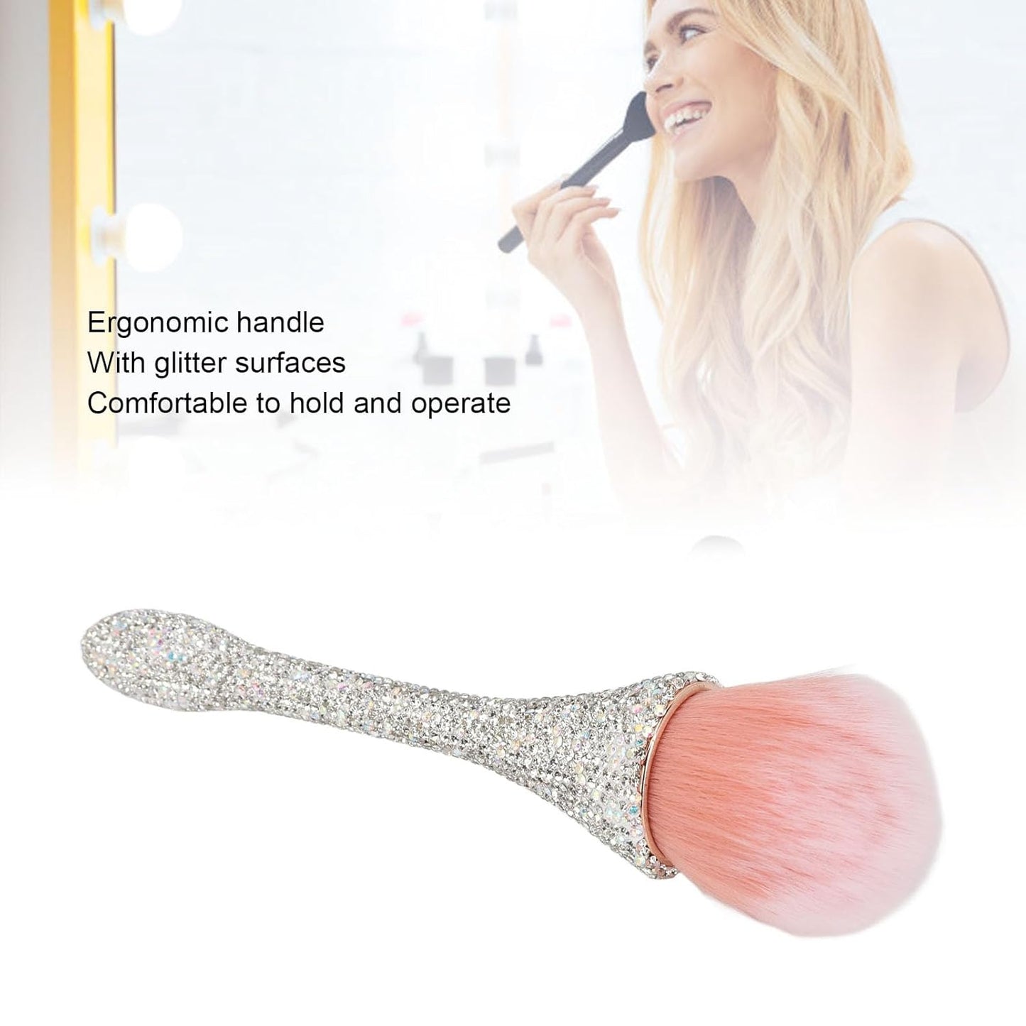 Soft Nail Art Dust Brush for Daily Makeup, Multifunctional Tool for Dust Removal and Cleansing, Pink