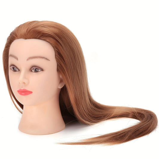 Synthetic Fiber Mannequin Head Hairdresser Training Head Cosmetology Doll Head