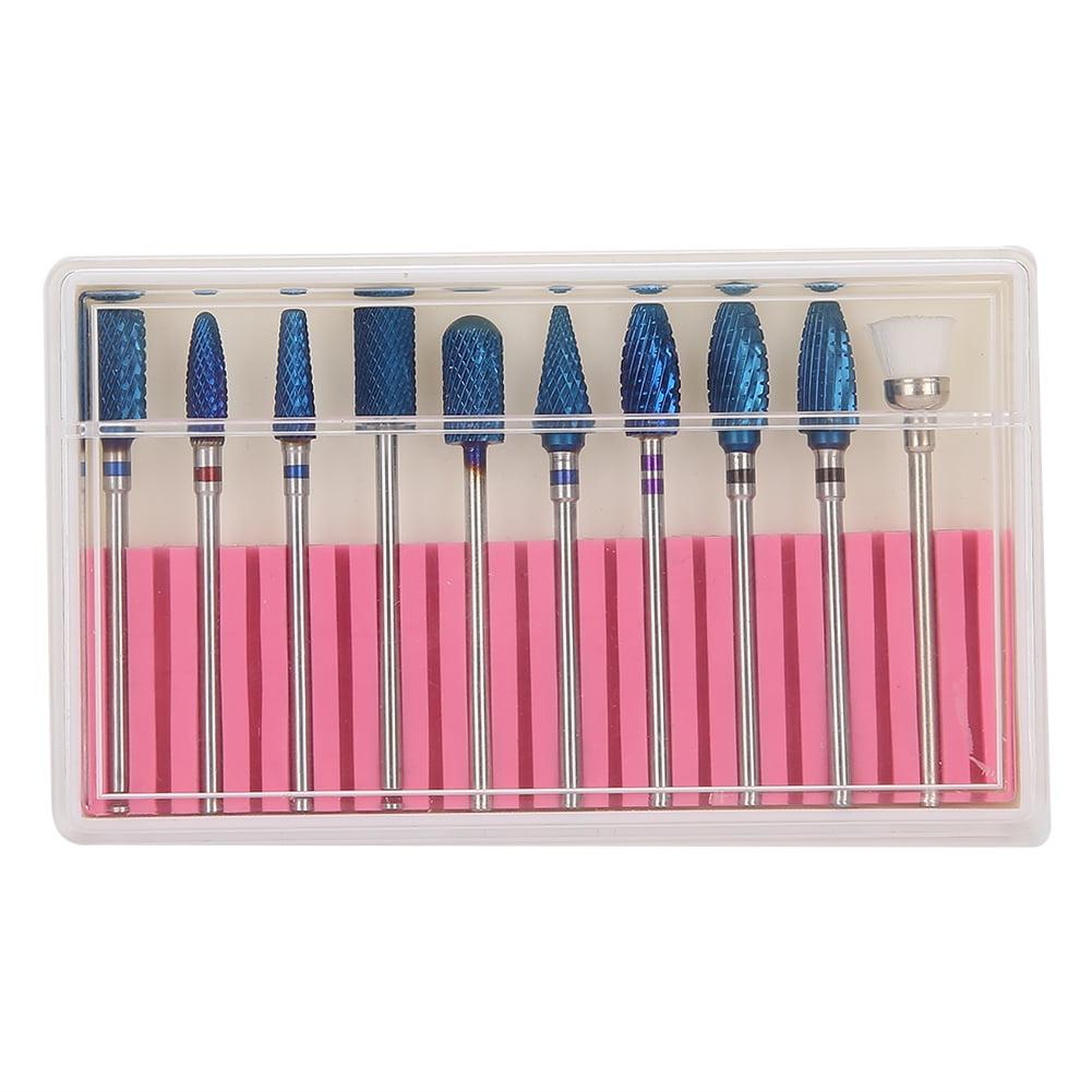 10Pcs Nail Grinding Head Nail Drill Bit Set Nail Polisher Accessory Manicure Tool Kit