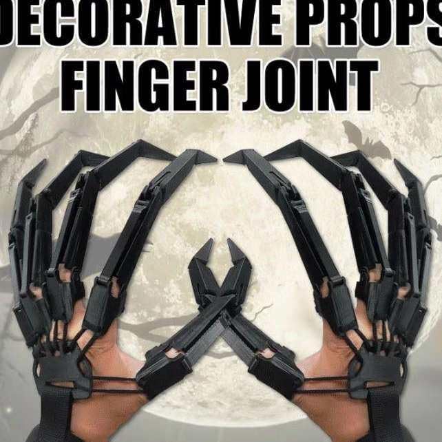 Halloween Cosplay Finger Props - Articulated Finger Extensions for Party Supplies (Flexible, Fits All Finger Sizes, Left Hand)