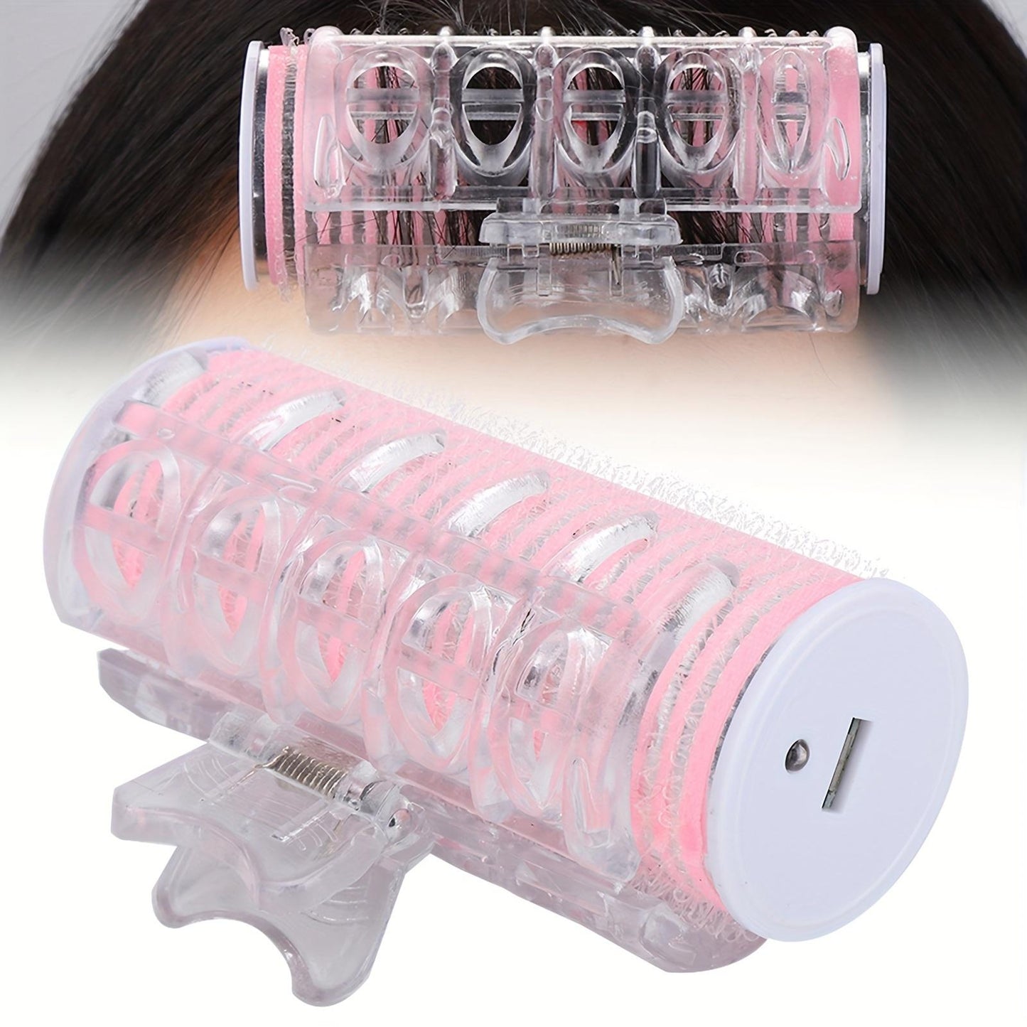 Fdit USB Portable Hair Roller Hair Rollers Curlers Spiral Curls Bangs Curling Hair Styling Tool Mini Electric Hair Curler DIY Hairdressing Tool Women Styling Tools (Pink)