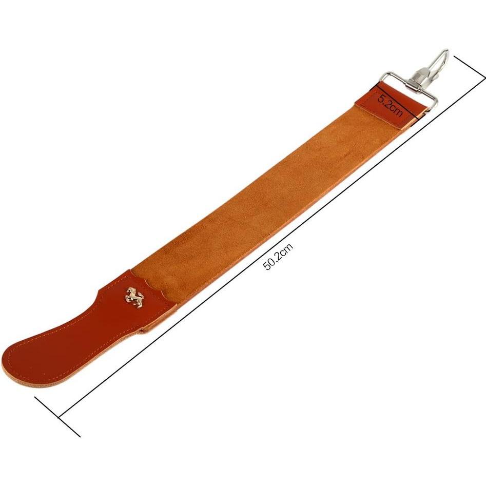 Genuine Leather Strop Strap Barber Straight Razor Folding Knife Shave Sharpener Sharpening Belt Straight Razor Strop Leather Sharpening Barber Hair Removal Sharpening Belt